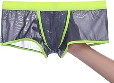 Zonbailon Men's Mesh Boxer Briefs With Wide Waist Frontal Open Large Ball Pouch