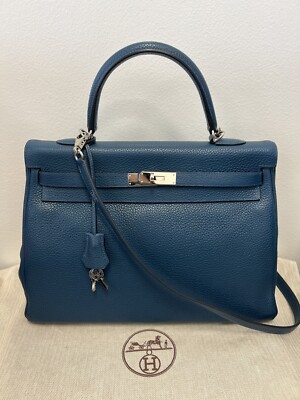 Hermes Colvert Clemence Kelly 35 Silver Hardware Year 2013