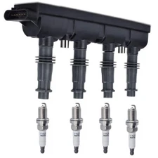 Ignition Coil + 4pcs Spark Plug for 2011-2015 Chevrolet Cruze Volt 1.4L 55579072