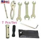 7x Motorcycle Accessories Tool Kit Screwdriver Pliers Wrench Spark Plug Socket