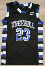 Nathan Scott #23 One Tree Hill Ravens Basketball Jersey Adult Black Size S Small