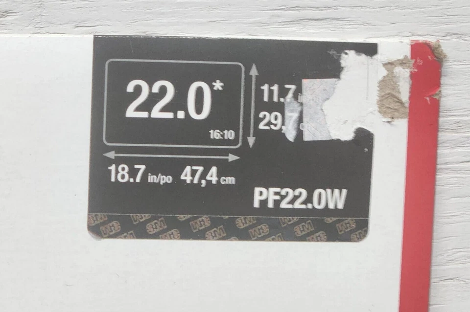 3M Black Privacy Filter for 22 inch Widescreen LCD Monitors PF22.0W NEW - Image 2 of 2