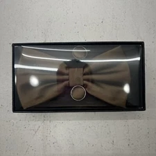 Gusleson Brown Bow Tie Cuff Link Pocket Square Set Formal Mens 