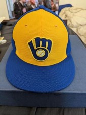 New Era 59Fifty Authentic Collection Milwaukee Brewers Fitted Cap / Hat Size 7