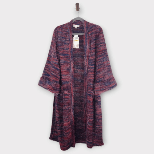 Band of the Free marineblau rot Staubmantel Strickjacke Pullover Größe Small neu mit Etikett Boho Cardigan
