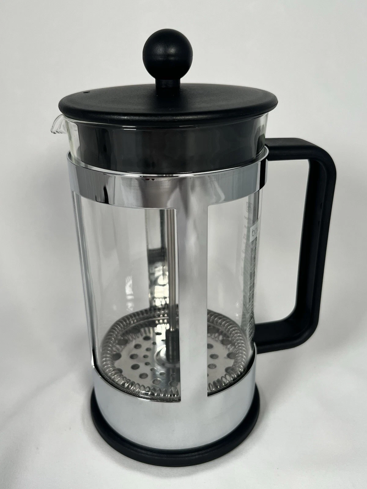 Bodum Cafetière French Press Coffee Maker Glass Stainless Steel Black Plastic