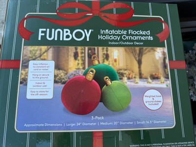 Inflatable Flocked Holiday Ornaments Fun Boy 3PK Indoor/Outdoor Christmas FunBoy