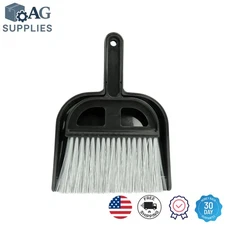 Modern Black Whisk Broom and Dust Pan – Efficient Dust and Debris Management