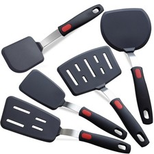 Silicone Spatula Set, 5~Pack, Heat Resistant Turner for Nonstick Cookware