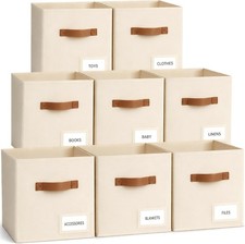 Storage Cubes 8 Pack, 11 Inch Fabric Storage Cubes Organizer Bins with Labels...