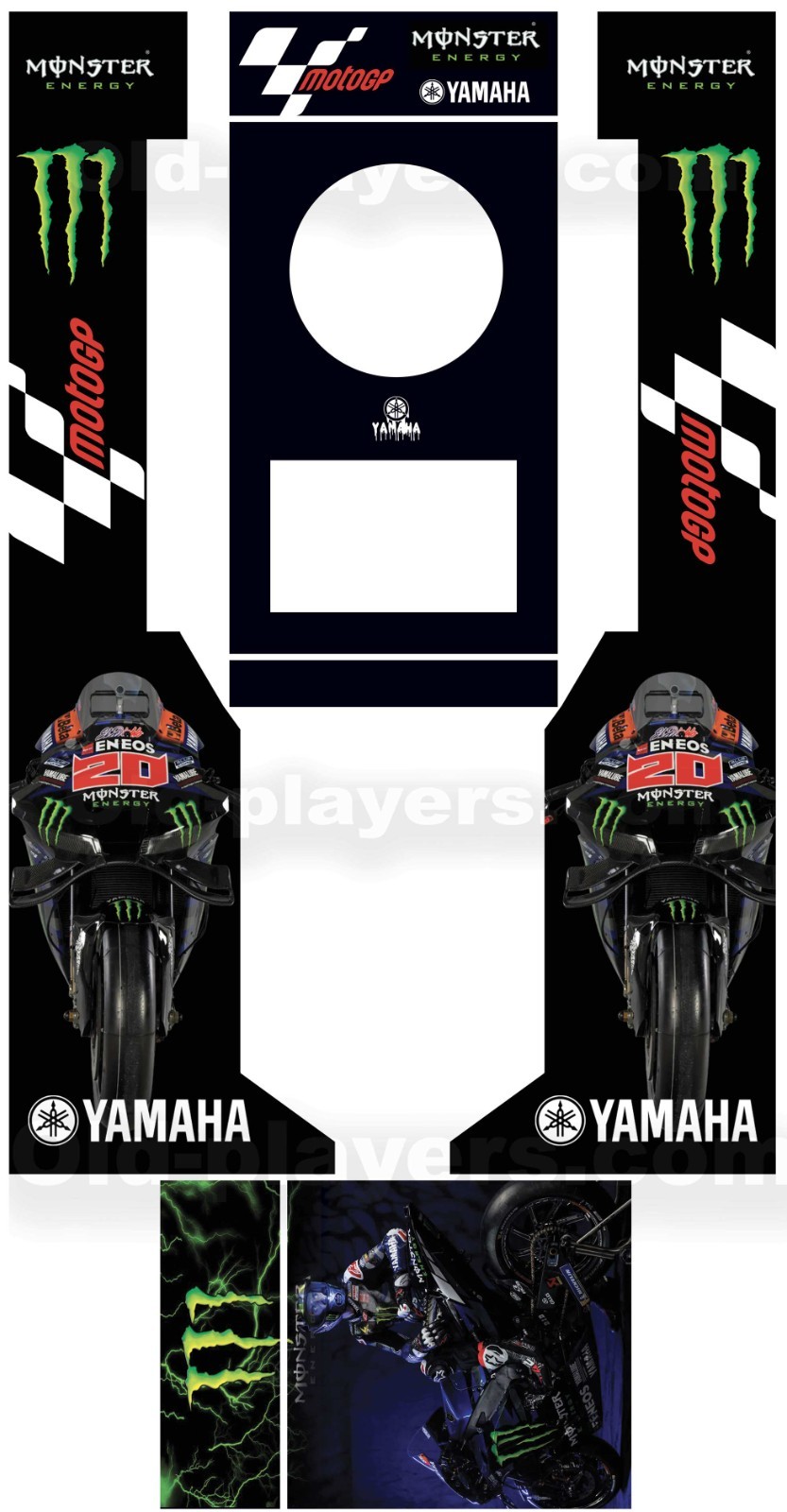 Stickers GP Yamaha habillage pour borne fléchettes Dartcab de salon