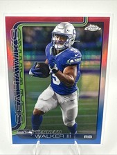 2025 Topps Chrome Football - Kenneth Walker III Red White Blue Refractor MVP