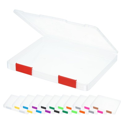 Clear A4 File Portable Project Case with Buckle Plastic Storage Box for 8.5'' ...