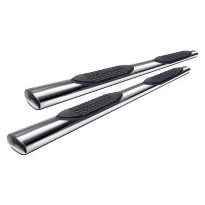 For Ford F-150 15-24 TrailFX 4'' Cab Length Polished Oval Straight Side Steps