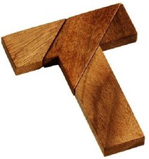 T Letter Puzzle - Wooden Brain Teaser