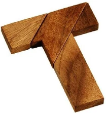 T Letter Puzzle - Wooden Brain Teaser