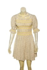 Doen Dress XS 2 Women's Casual Floral Printed Puff Sleeve Pink Short NWD 45777