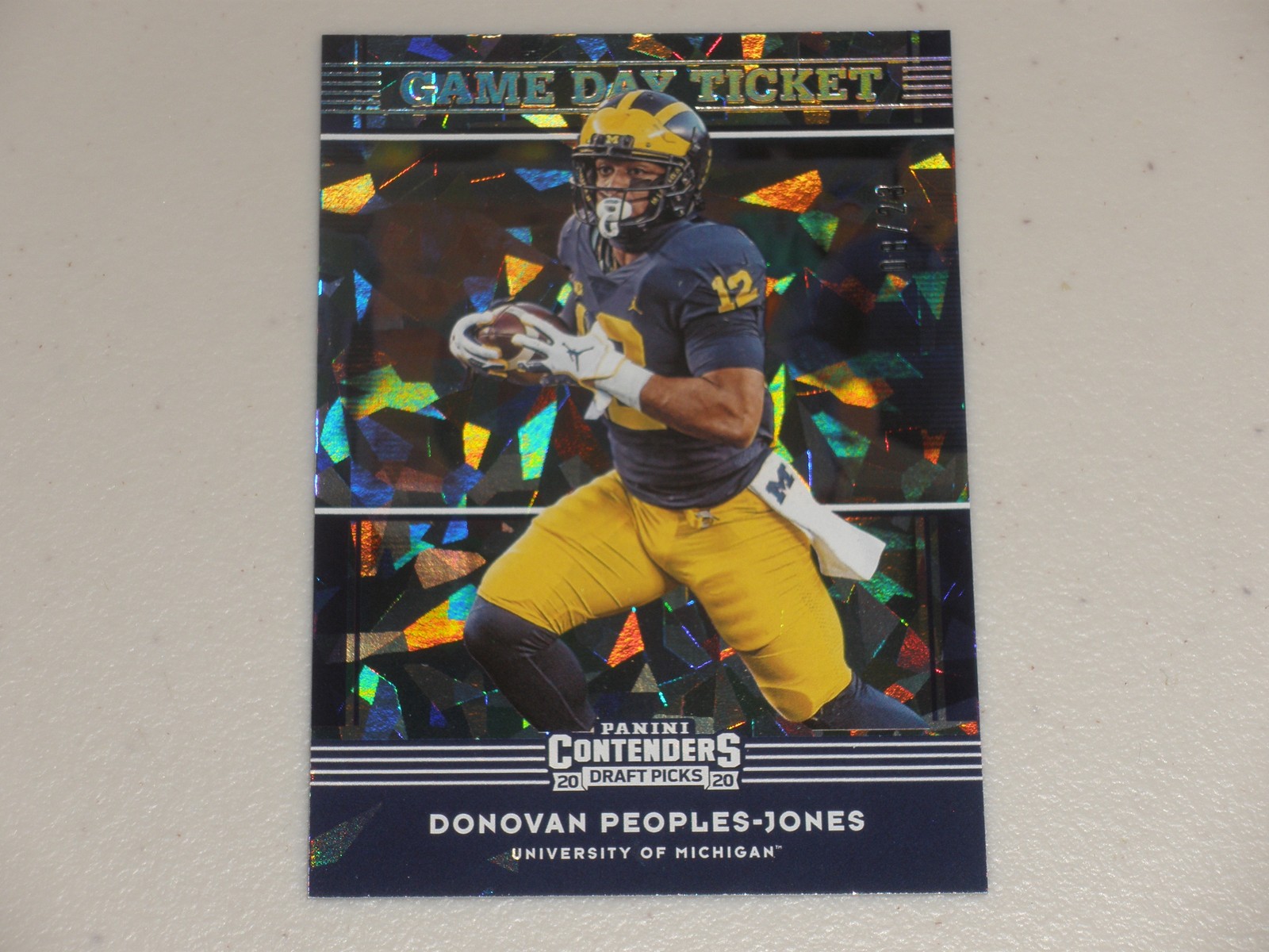 Donovan Peoples-Jones Panini Contenders Draft Picks Game Day Ticket #25 Cracked Ice
