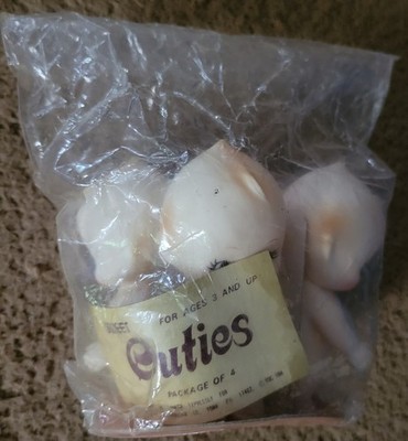 HTF Vtg 80s NOS 4 Pack Plastic Vinyl Sweet Cuties Kewpie Doll Lot 4  Dolls Doll