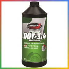 Brake Fluid DOT 3 DOT 4 Synthetic 450F Boiling Point 32 Oz 1 Pack