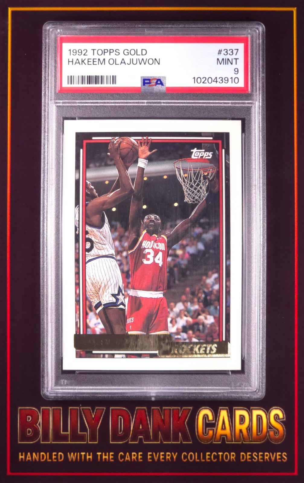 Hakeem Olajuwon #337 Basketball Cards 1992 Topps trading card — raw and PSA graded price guide