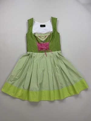 Wichtlstube Trachten Dirndl Dress Green Pink Vichy Oktoberfest Size 40