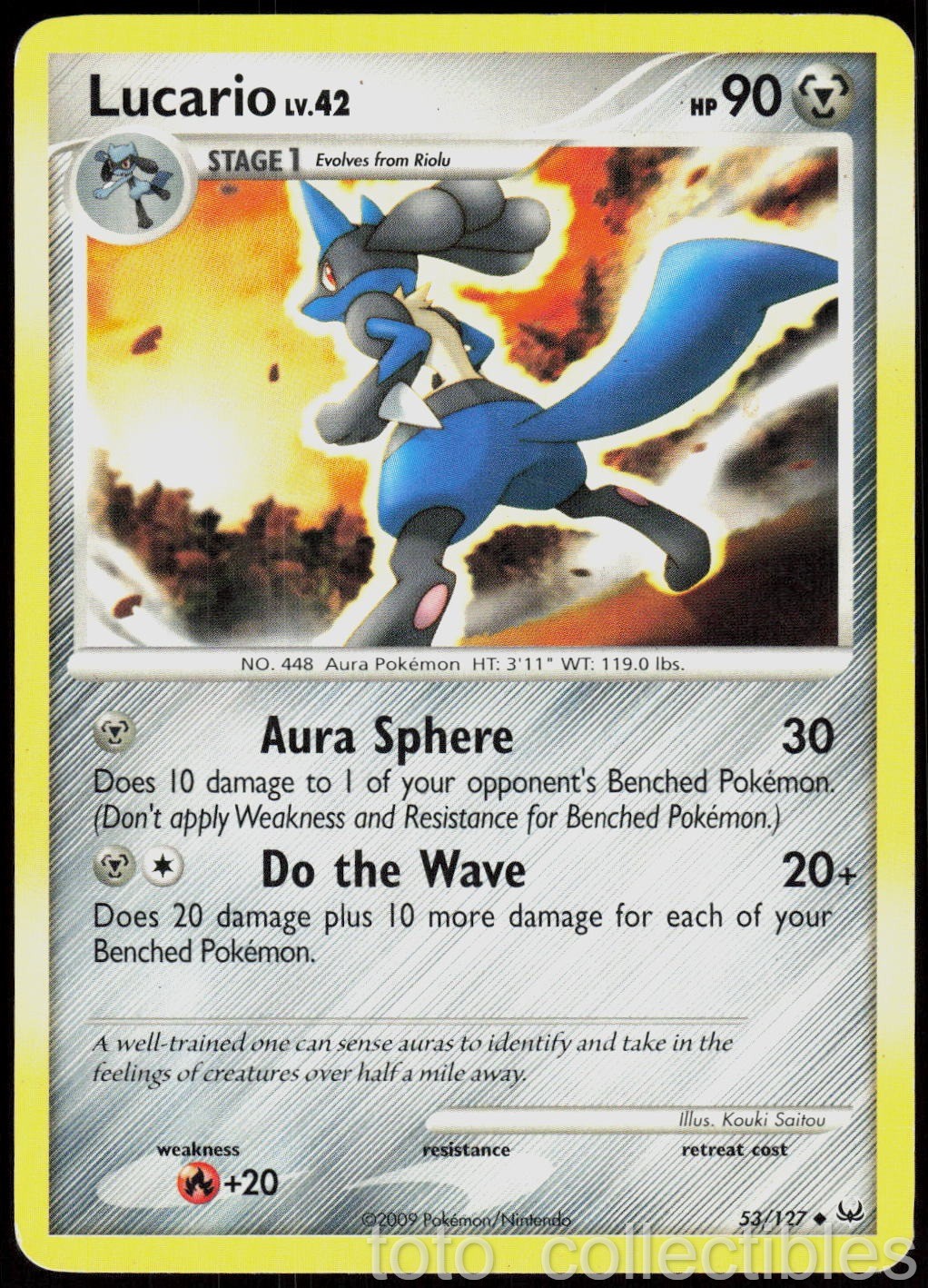 Lucario 53/127 Uncommon Platinum Pokemon Moderately Played
