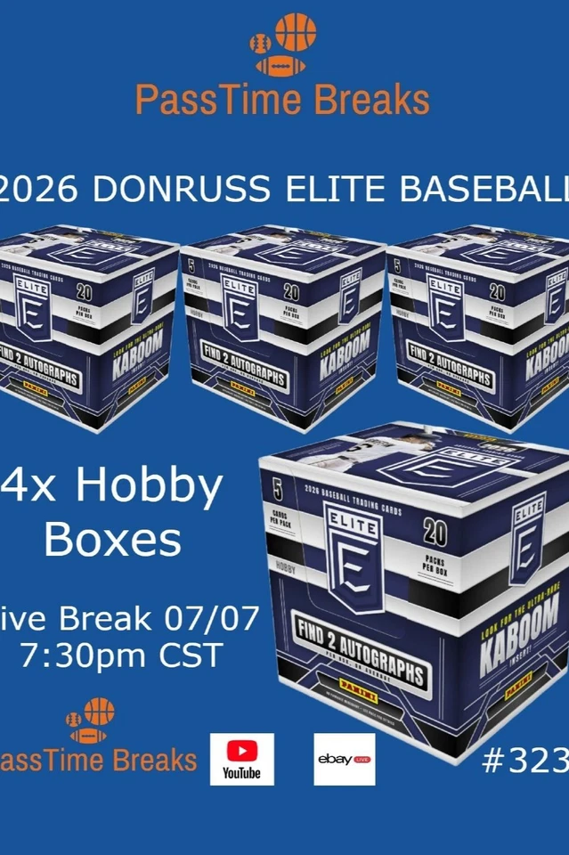 KABOOM CHASE! 2026 DONRUSS ELITE BASEBALL - 4x Hobby Box - LIVE BREAK 3239