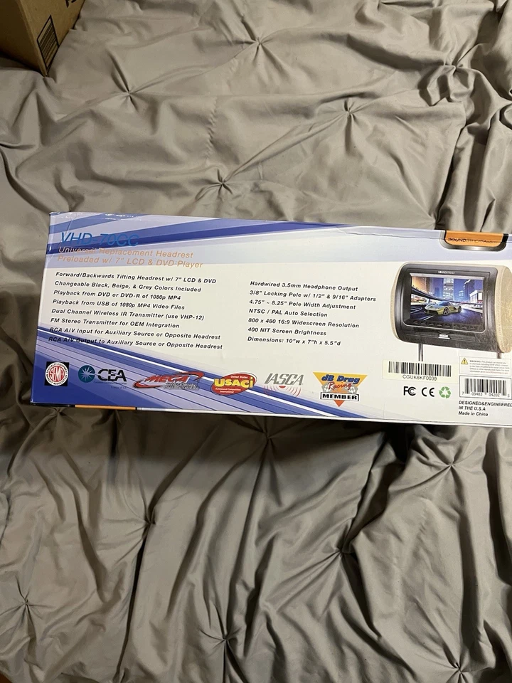Soundstream VHD-70CC Repuesto Universal Reposacabezas Monitor 7" LCD DVD Reproductor Foto 2 de 4
