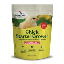 Manna Pro Medicated Chick Starter Grower Feed, Dried High 5 Pound Pack of 1 
