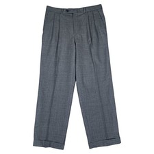 Chaps Ralph Lauren Dress Pants Mens 32x30(32X28 Actual) Grey Super 100s Wool