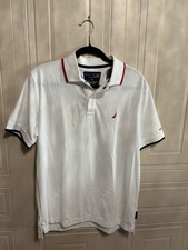 Brand New Navy Tech By  Nautica Casual Mens Short Sleeve Polo Shirt Size M.
