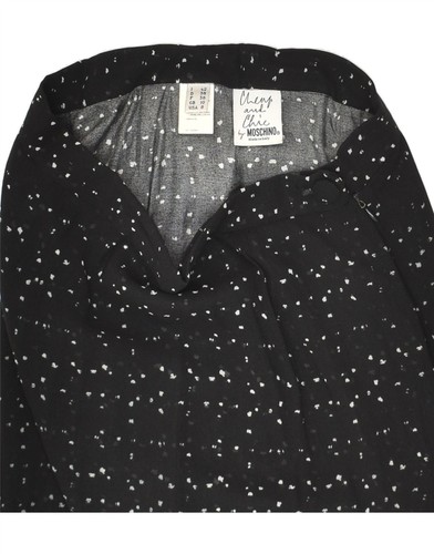 MOSCHINO Womens Midi Skirt UK 10 Small W28 Black Spotted Rayon AV68 - Picture 3 of 3