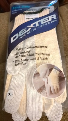 New Dexter Sani-Safe Highest Cut-Resistant Gloves Size XL Washable w/Bleach