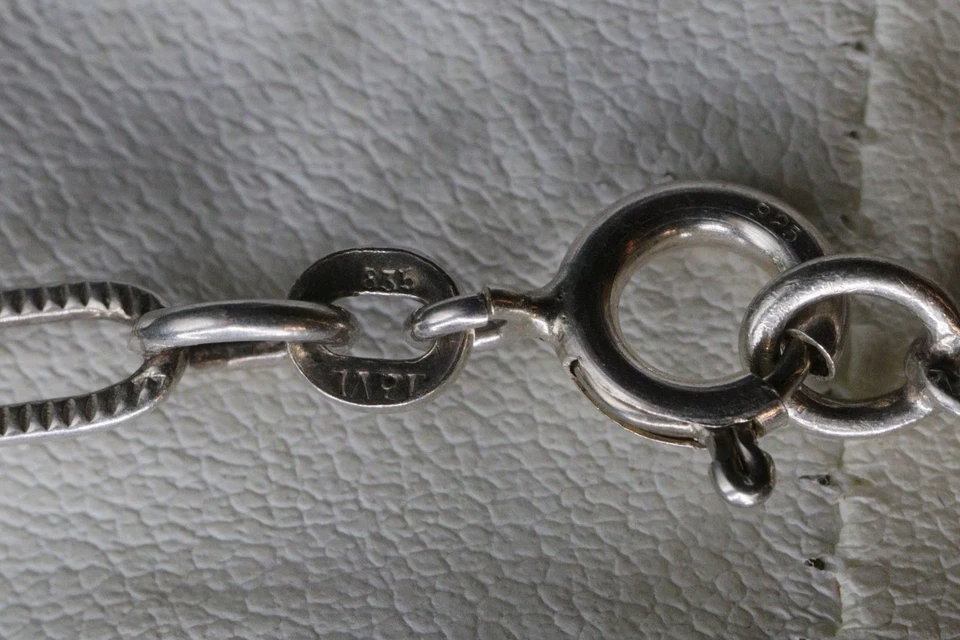 Collana Con Pendente In Argento .925 Pietra Dura, Vintage Anni 70/80 Originale - Immagine 4 di 4