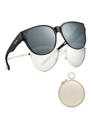 Polarized Fit Over Sunglasses for Womens  Men, Retro Round Lightweight Foldi...