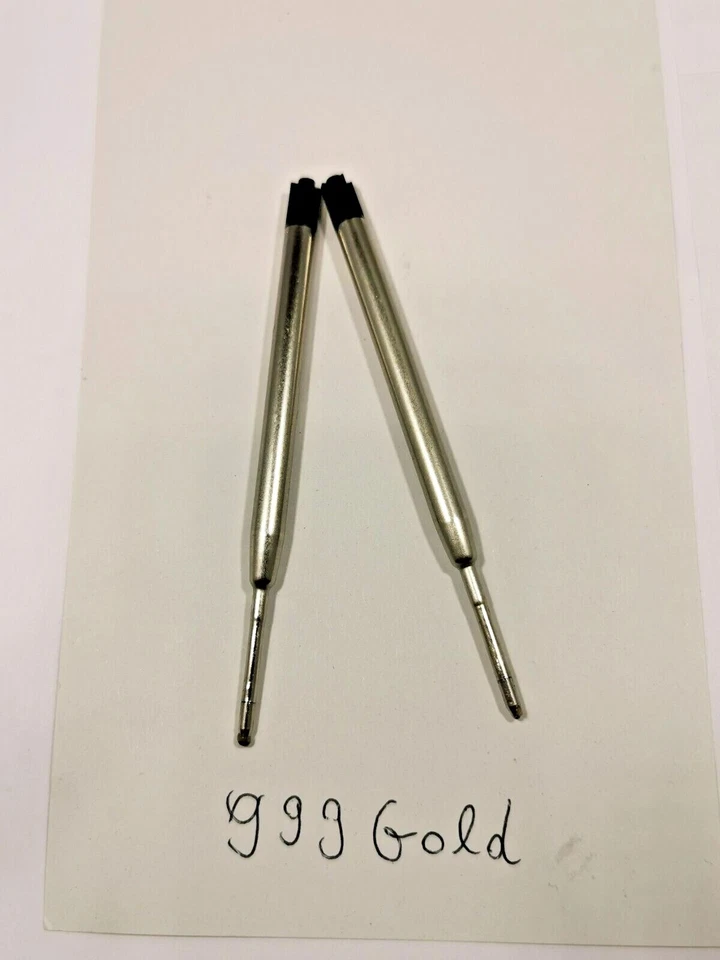 2x Metall Kugelschreiber Großraumminen Parker System Ersatz Mine Schwarz