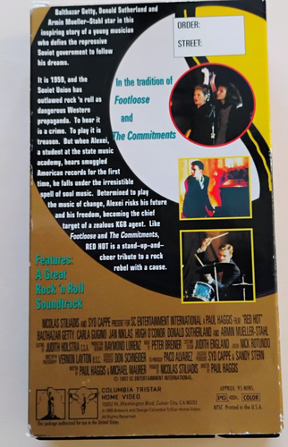 "Red Hot" VHS Balthazar Getty Donald Sutherland Screener (SCR) Promo Movie 1993 - Picture 2 of 8