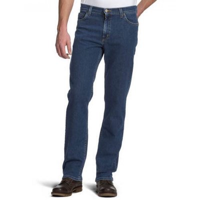 Lee Jeans Brooklyn Hommes Régulière Confort Ajustement Jeans Foncé Stonewash Tou