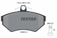 Textar 2194502 Textar Bremsbelagsatz, Scheibenbremse FüR Seat VW