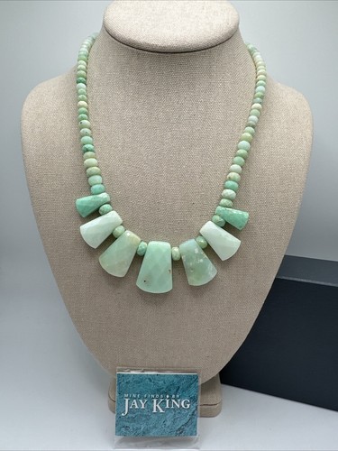 Beautiful Jay King Genuine Mint Green Opal Sterling Silver Necklace