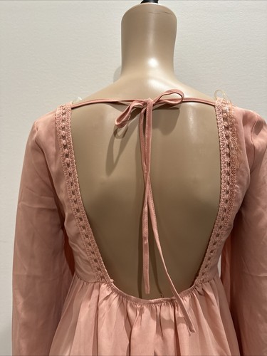 Love, Culture, Womens Dress Dusty Pink Sz S Empire Waist Open Back Bell Sleeve - Picture 8 of 16