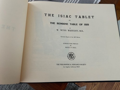 THE ISIAC TABLET ~ Westcott & Manly P. Hall / HARDCOVER OCCULT ROSICRUCIAN 1976 - Picture 4 of 10