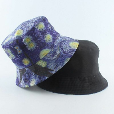 1pc Starry Night Bucket Hats Reversible Harajuku Fisherman  display picture 3