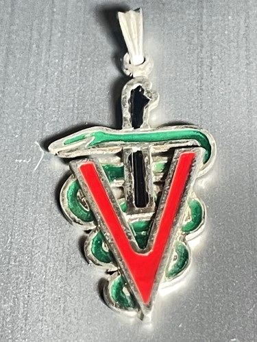 Sterling silver veterinary Medicine pendant enamel