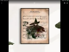 Wicked DEFYING GRAVITY Musical Score Sheet Canvas Wall Art CHOICE    236