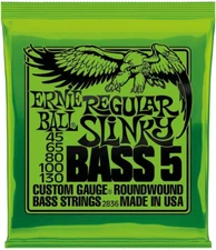 5-String Regular Slinky Nickel Wound Bass Guitar Strings, 45-130 Gauge (P02836)