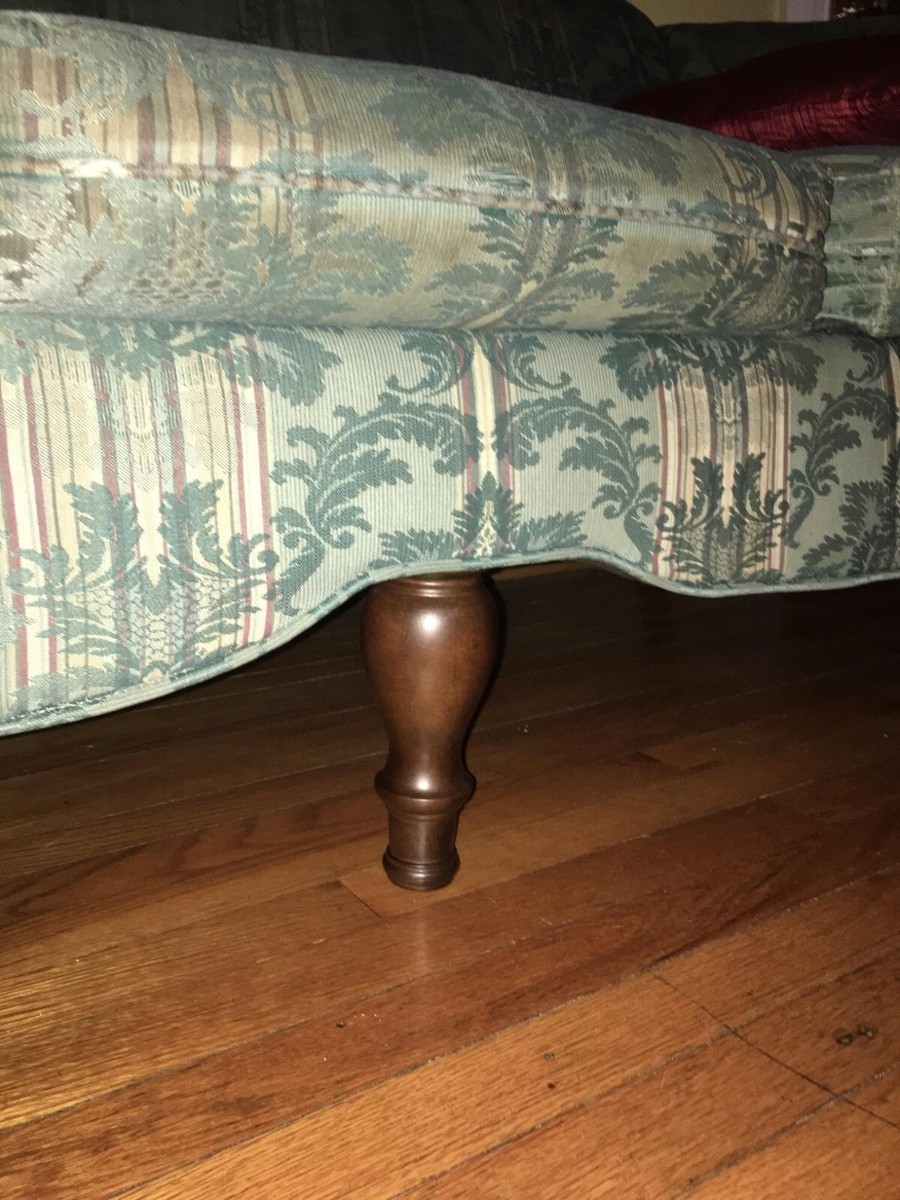 Set Of 4 Turned Tapered Sofa Legs - 8 Inch Tall, Dark Walnut, Solid Rubberwood