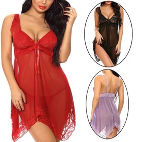 Sexy Womens Lingerie Lace Sleepwear Nightwear Pajamas See-Through Dress G-string