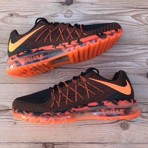 *Nuevo* Nike Air Max 2015 Premium Negro/Naranja Total Para Hombre Talla 9, Talla 11.5 ¡RARO! - Imagen 3 de 36
